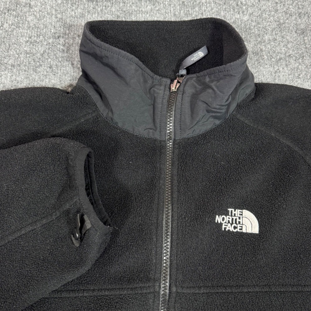 The North Face Denali Fleece Jacket Full Zip Mens Large Black Polyester GUC